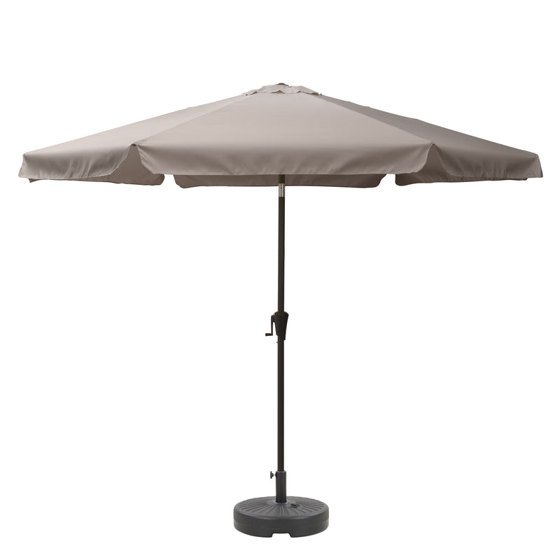 grey 10ft patio umbrella, round tilting with base 200 Series product image CorLiving