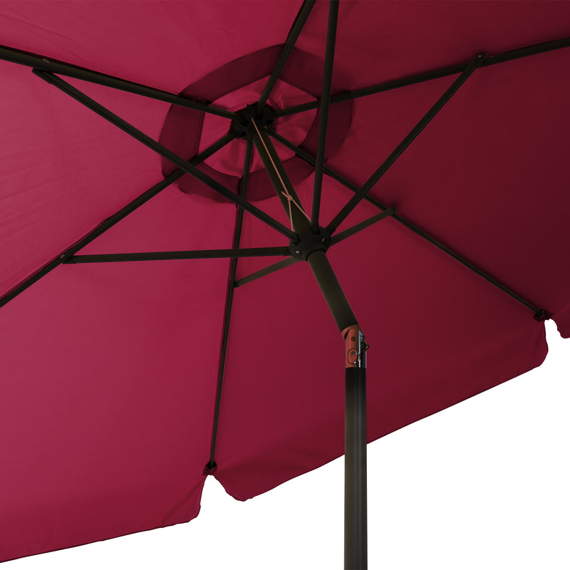 wine red 10ft patio umbrella, round tilting with base 200 Series detail image CorLiving