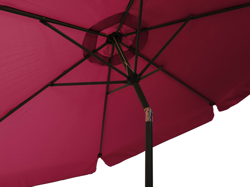 wine red 10ft patio umbrella, round tilting 200 Series detail image CorLiving