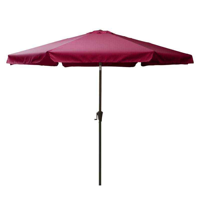 wine red 10ft patio umbrella, round tilting with base 200 Series product image CorLiving