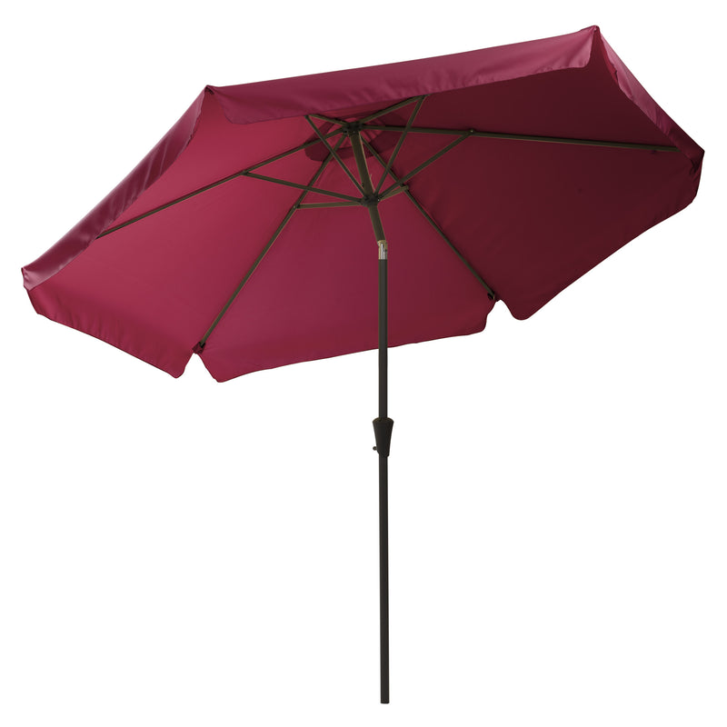 wine red 10ft patio umbrella, round tilting with base 200 Series product image CorLiving