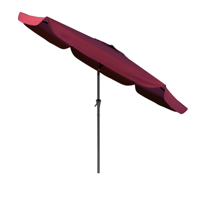 wine red 10ft patio umbrella, round tilting with base 200 Series product image CorLiving#color_wine-red