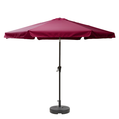 wine red 10ft patio umbrella, round tilting with base 200 Series product image CorLiving#color_wine-red