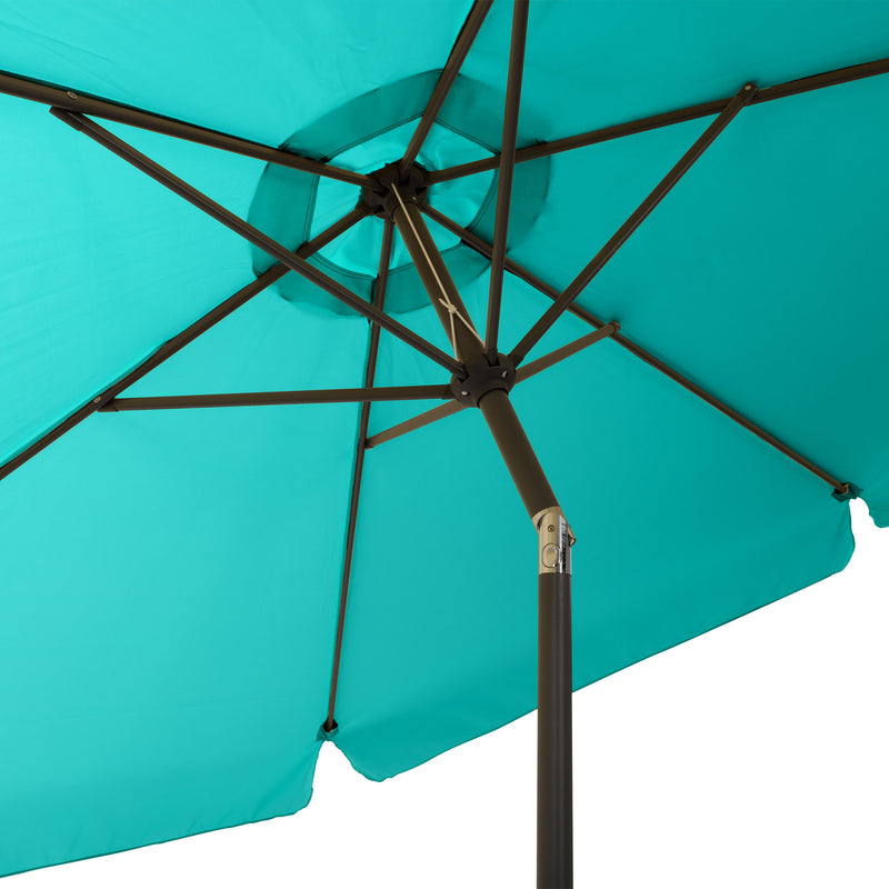 turquoise blue 10ft patio umbrella, round tilting with base 200 Series detail image CorLiving