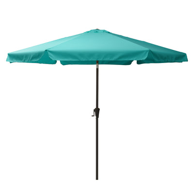 turquoise blue 10ft patio umbrella, round tilting with base 200 Series product image CorLiving#color_turquoise-blue