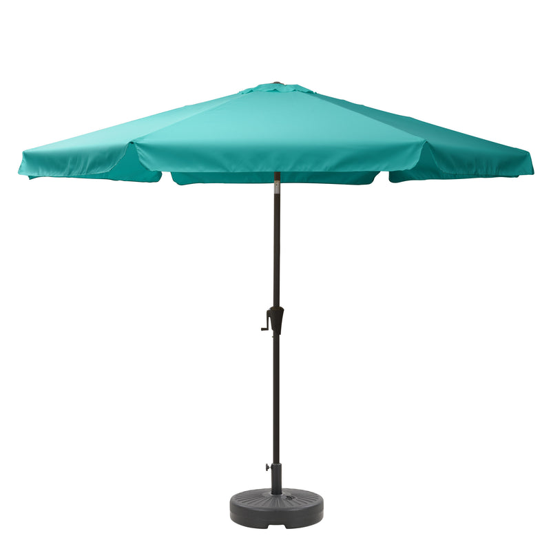 turquoise blue 10ft patio umbrella, round tilting with base 200 Series product image CorLiving