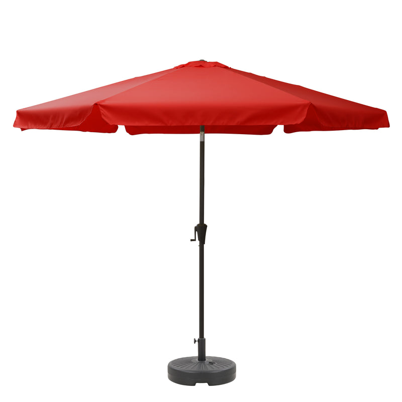 crimson red 10ft patio umbrella, round tilting with base 200 Series product image CorLiving