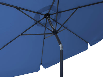 cobalt blue 10ft patio umbrella, round tilting 200 Series detail image CorLiving#color_ppu-cobalt-blue