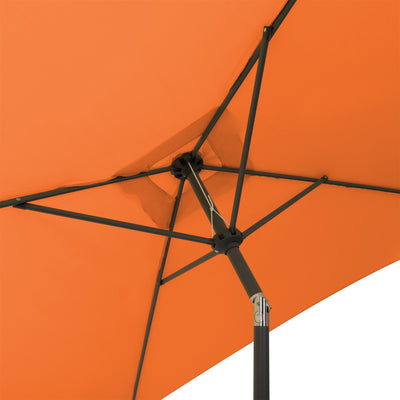 orange square patio umbrella, tilting with base 300 Series detail image CorLiving#color_orange