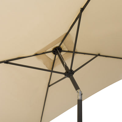 warm white square patio umbrella, tilting with base 300 Series detail image CorLiving#color_warm-white