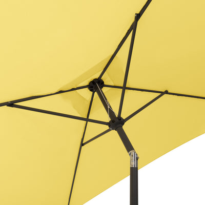 yellow square patio umbrella, tilting with base 300 Series detail image CorLiving#color_yellow