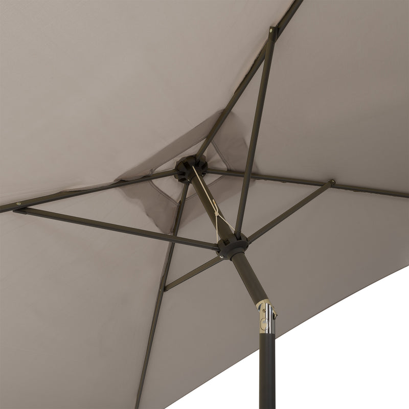 grey square patio umbrella, tilting with base 300 Series detail image CorLiving