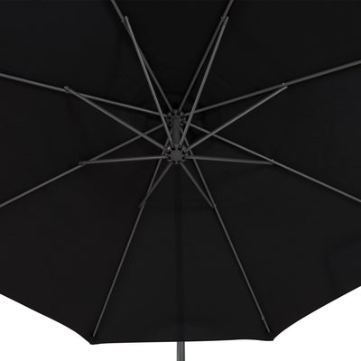 black offset patio umbrella with base 400 Series detail image CorLiving#color_ppu-black