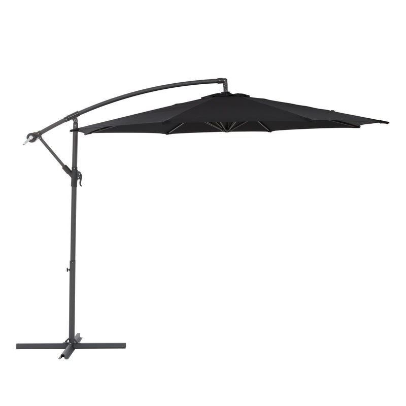 black offset patio umbrella with base 400 Series product image CorLiving