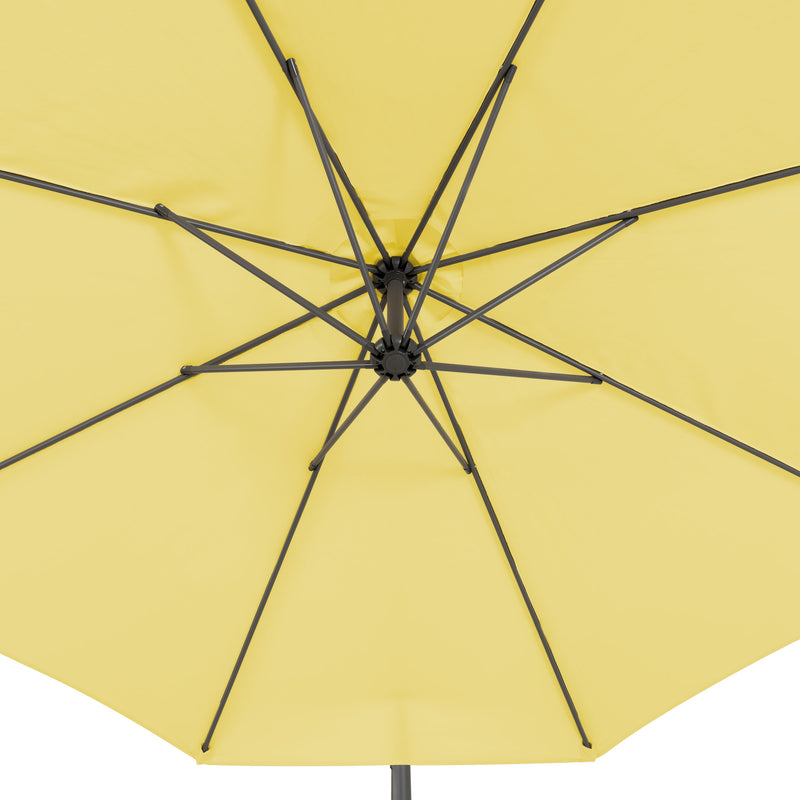 yellow offset patio umbrella with base 400 Series detail image CorLiving