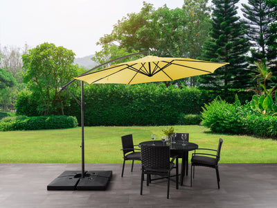 yellow offset patio umbrella 400 Series lifestyle scene CorLiving#color_ppu-yellow