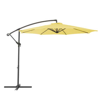 yellow offset patio umbrella with base 400 Series product image CorLiving#color_ppu-yellow