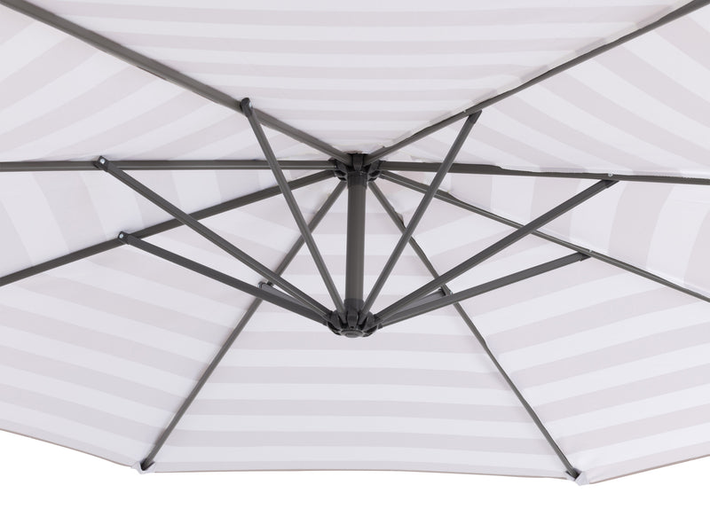 taupe and white offset patio umbrella 420 Series detail image CorLiving