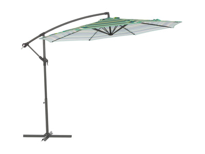 green and white offset patio umbrella 400 Series product image CorLiving#color_ppu-green-and-white