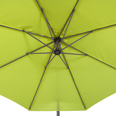 lime green offset patio umbrella with base 400 Series detail image CorLiving#color_ppu-lime-green