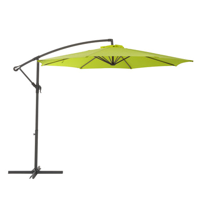 lime green offset patio umbrella with base 400 Series product image CorLiving#color_ppu-lime-green