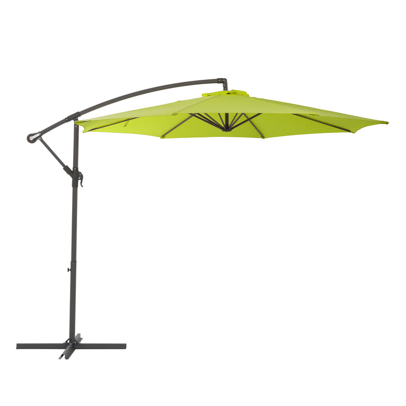 lime green offset patio umbrella with base 400 Series product image CorLiving
