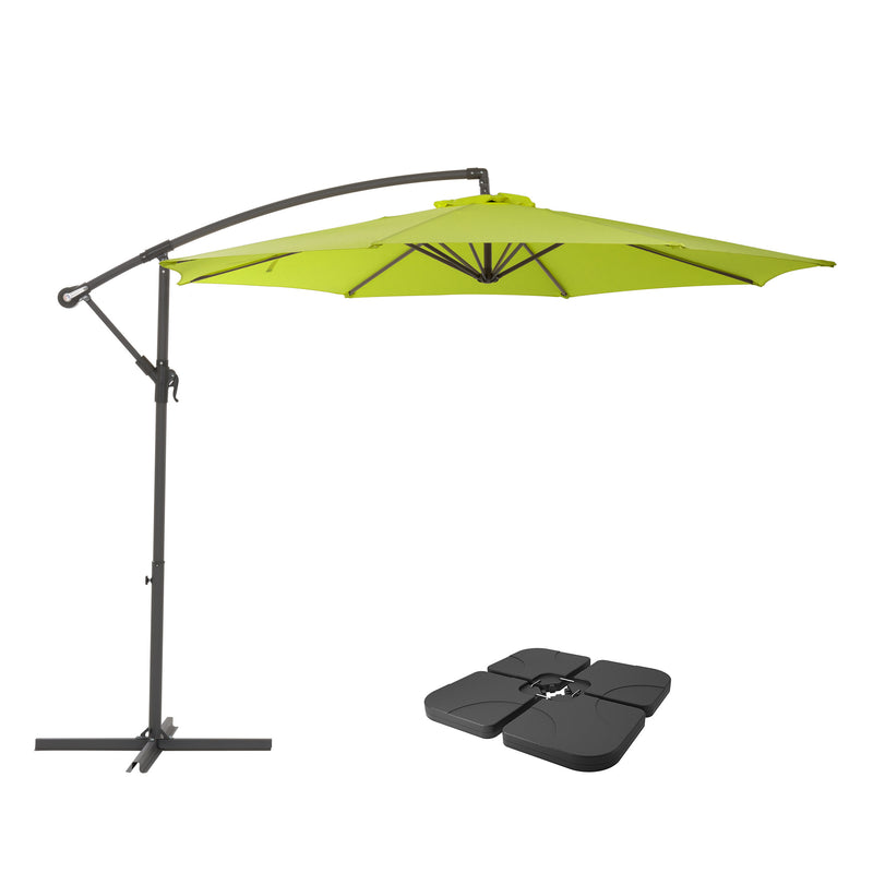 lime green offset patio umbrella with base 400 Series product image CorLiving