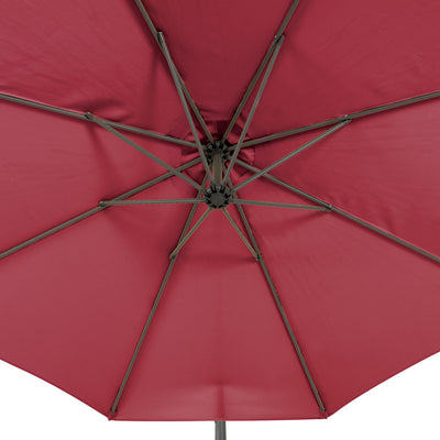 wine red offset patio umbrella with base 400 Series detail image CorLiving#color_ppu-wine-red