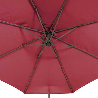 wine red offset patio umbrella with base 400 Series detail image CorLiving#color_ppu-wine-red