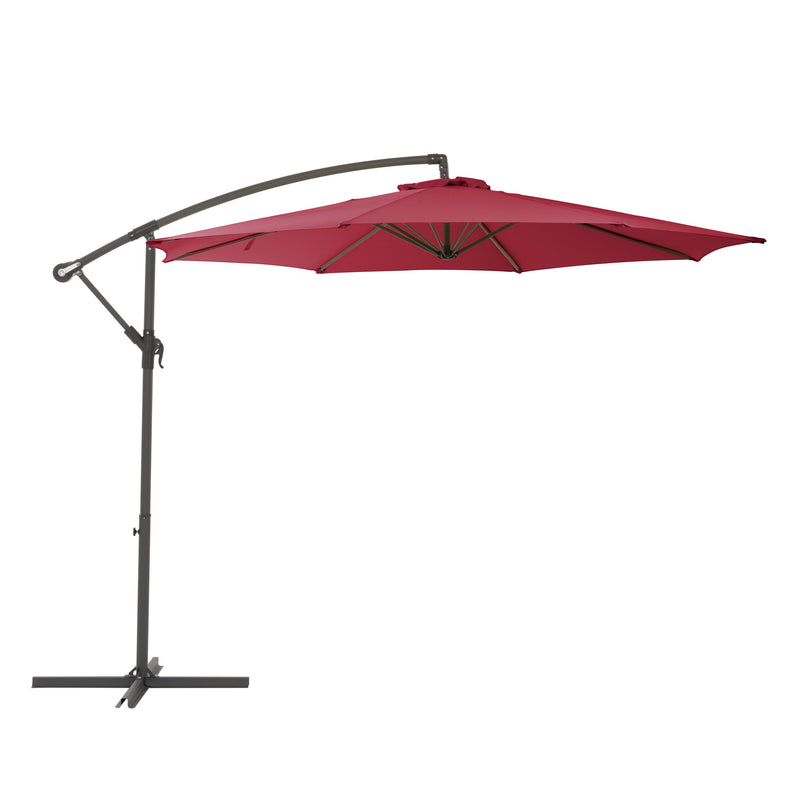 wine red offset patio umbrella with base 400 Series product image CorLiving
