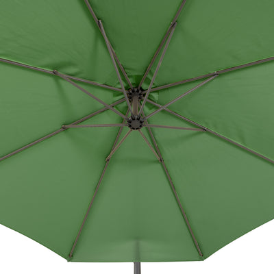 forest green offset patio umbrella with base 400 Series detail image CorLiving#color_ppu-forest-green