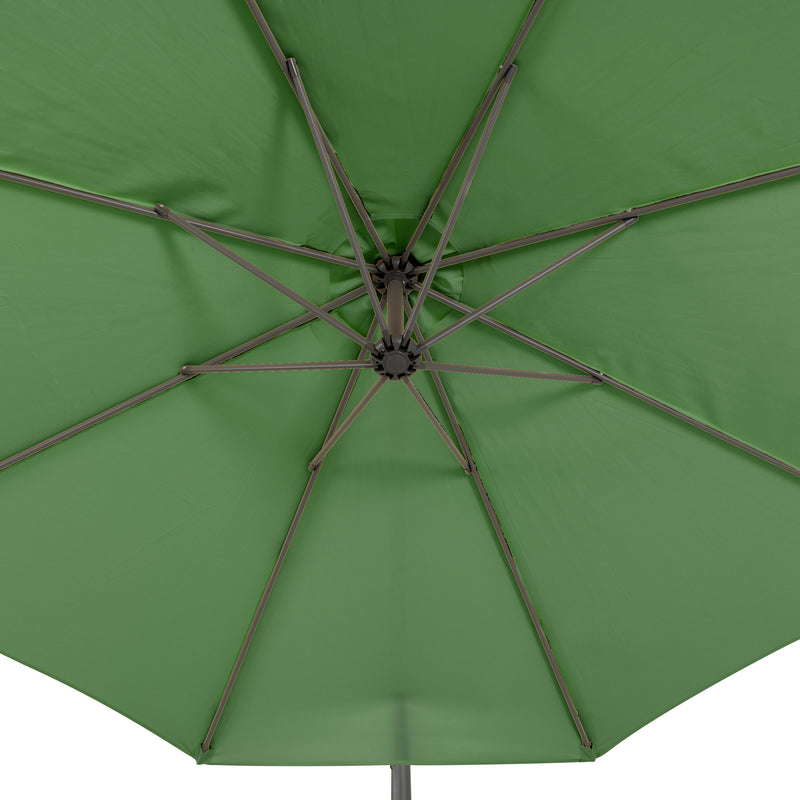 forest green offset patio umbrella with base 400 Series detail image CorLiving