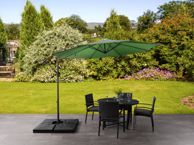 forest green offset patio umbrella 400 Series lifestyle scene CorLiving#color_ppu-forest-green