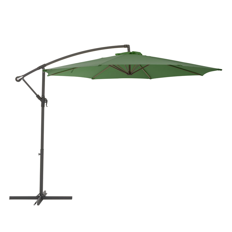 forest green offset patio umbrella with base 400 Series product image CorLiving
