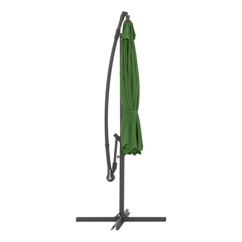 forest green offset patio umbrella with base 400 Series product image CorLiving
