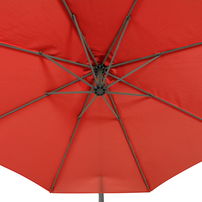 crimson red offset patio umbrella with base 400 Series detail image CorLiving#color_ppu-crimson-red