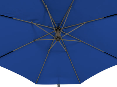 cobalt blue offset patio umbrella with base 400 Series detail image CorLiving#color_ppu-cobalt-blue