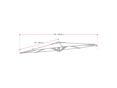 black deluxe offset patio umbrella canopy replacement 500 Series measurements diagram CorLiving#color_black