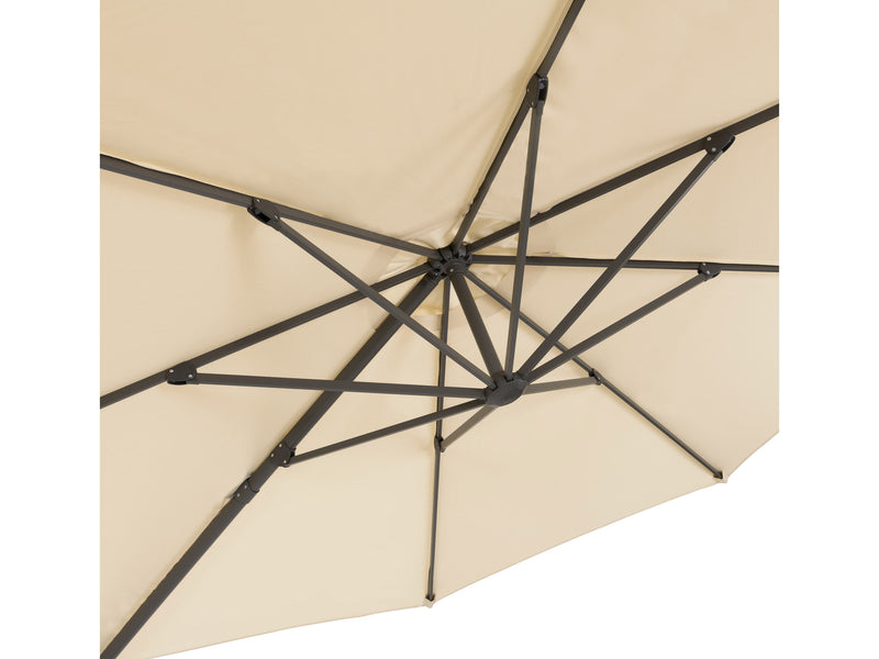 warm white deluxe offset patio umbrella 500 Series detail image CorLiving