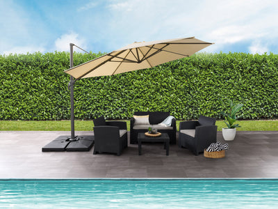 warm white deluxe offset patio umbrella 500 Series lifestyle scene CorLiving#color_ppu-warm-white