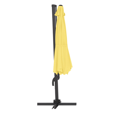 yellow deluxe offset patio umbrella with base 500 Series product image CorLiving#color_ppu-yellow