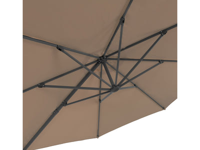brown deluxe offset patio umbrella 500 Series detail image CorLiving#color_ppu-brown