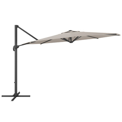 grey deluxe offset patio umbrella with base 500 Series product image CorLiving#color_ppu-grey