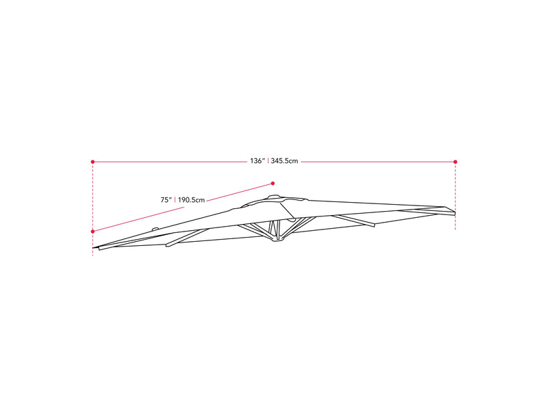 grey deluxe offset patio umbrella canopy replacement 500 Series measurements diagram CorLiving