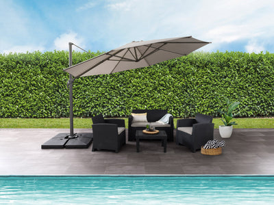 grey deluxe offset patio umbrella canopy replacement 500 Series lifestyle scene CorLiving#color_grey