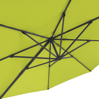 lime green deluxe offset patio umbrella with base 500 Series detail image CorLiving#color_ppu-lime-green