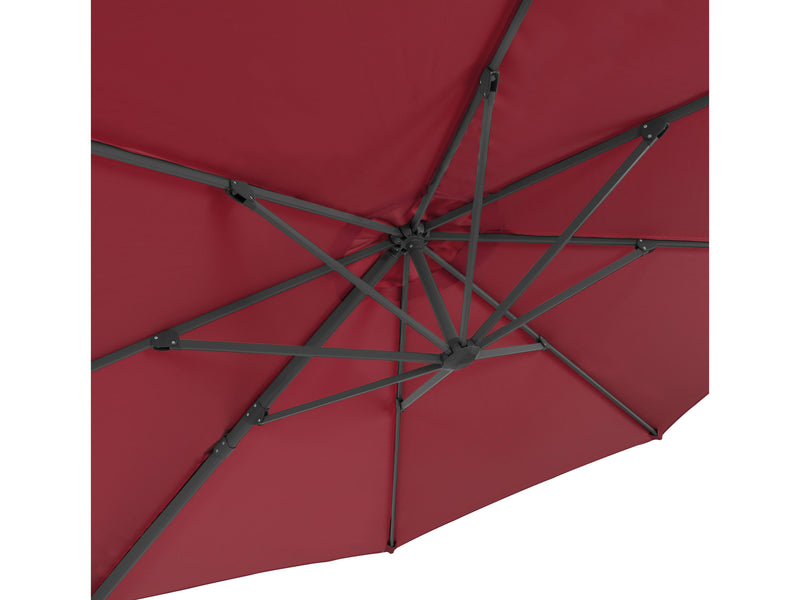 wine red deluxe offset patio umbrella 500 Series detail image CorLiving