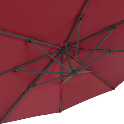 wine red deluxe offset patio umbrella with base 500 Series detail image CorLiving#color_ppu-wine-red
