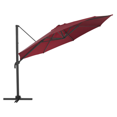 wine red deluxe offset patio umbrella with base 500 Series product image CorLiving#color_ppu-wine-red