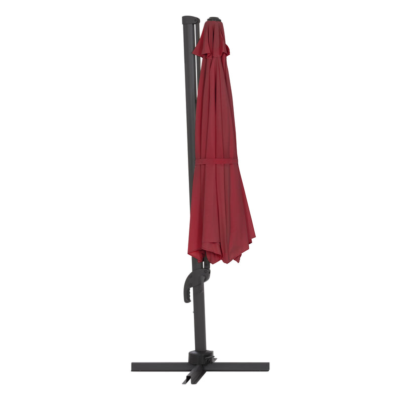 wine red deluxe offset patio umbrella with base 500 Series product image CorLiving